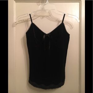 Old Navy Black XXS Crushed Velvet Cami Top